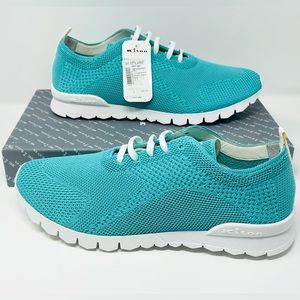 SOLD - KITON Mens Knit Lace Sneakers - Aqua
